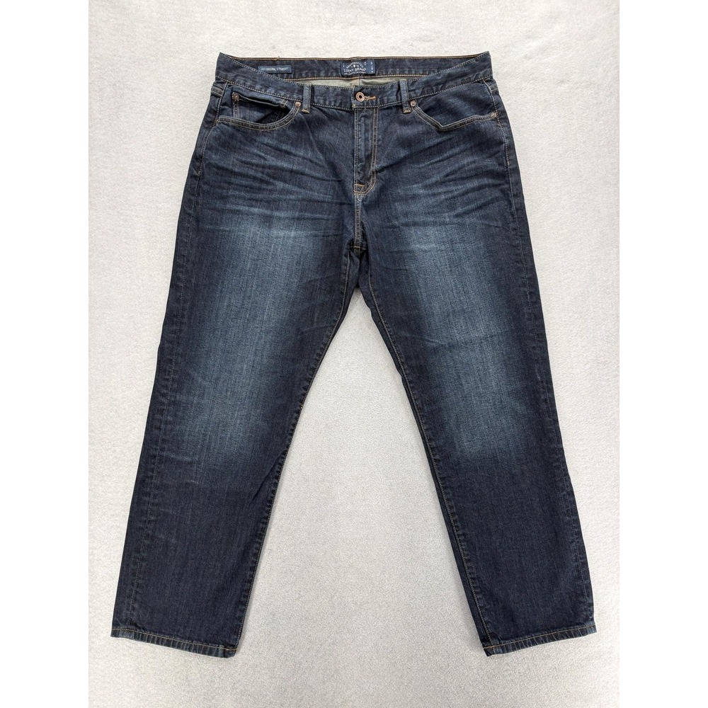 Lucky Brand 221 Original Straight Jeans Mens 38x30 Blue Dark Wash Stretch Denim